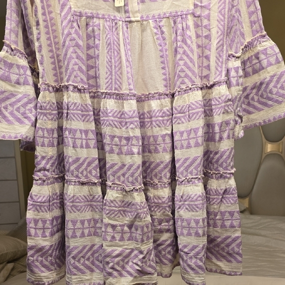 Devotion TWINS Lavender and Cream Long Sleeve Dress - Picture 6 of 16